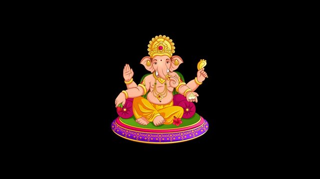  Lord Ganesha with this vibrant animated post with 4k Animated Clip