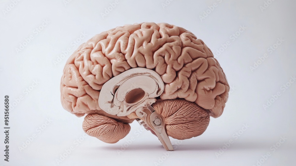 Poster An educational diagram of the human brain with major parts and functions labeled, set against a simple white background for clear, informative presentation.