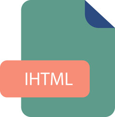 IHTML file extension icon rounded corners and deep color