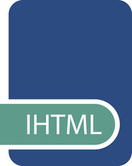 IHTML File format icon with contour