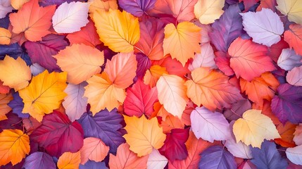 Colorful Autumn Leaves Texture Background