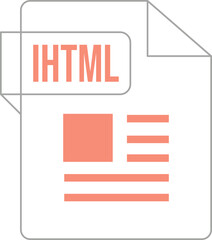 IHTML icon inside transparent outline and sharp corners