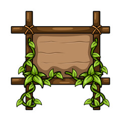 wood frame nature with leaf illustration