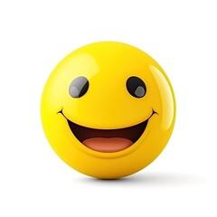 Fototapeta premium Emoji 3d icon yellow color isolated on white background