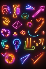 Neon Signs Black Background