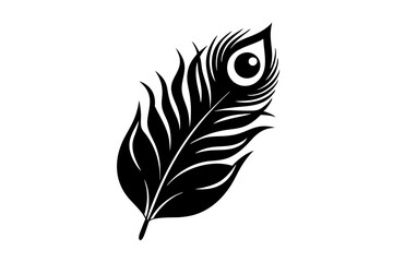 Obraz premium Peacock feather silhouette vector illustration 