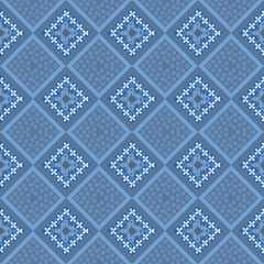 Obraz premium seamless pattern with squares flowers