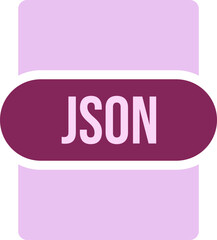 JSON File extension icon rounded and color fill