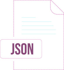 JSON icon black dashed outline v1