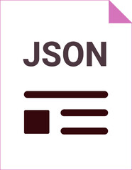 JSON with deep and minimal colors and folded icon