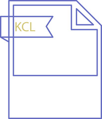 KCL File format icon and black shadow circular shape