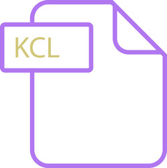 Obraz premium KCL File format icon rounded shapes and spacing