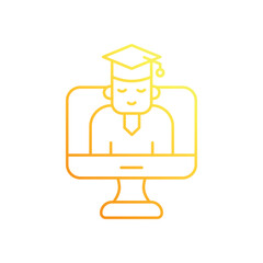 Online Graduation vector icon