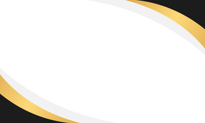 Black and gold curve wavy background, border vector, modern business template, blank space, card design