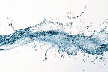 A dynamic splash of clear blue water captured mid-motion against