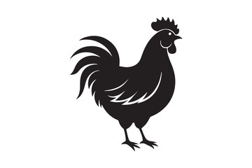 Chicken silhouette vector illustration, Chicken silhouette vector, Chicken silhouette line art