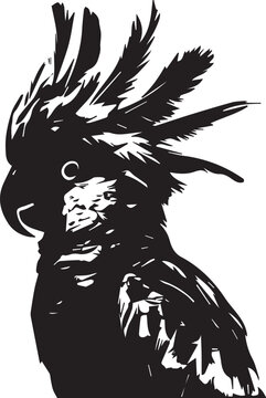 recommend clip art: Cockatoo vector black silhouette design for T-Shirt