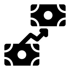 roi, return on investments, return, investment, accounting solid or glyph icon