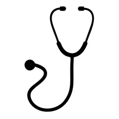 stethoscope Icon vector art illustration black color, Medical Icon vector silhouette