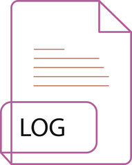 LOG File extension icobn crisp corners thick outline