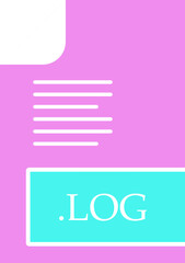 LOG File format icon fill insidse with symbol