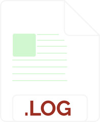 LOG File icon little lines outline