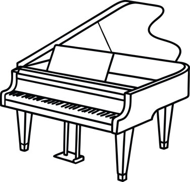 Piano outline vector art