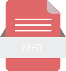 MHT file icon with color and rounded corners and folded doc