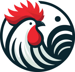 minimalism rooster mascot logo 