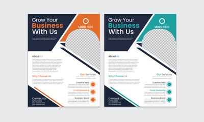 Modern Corporate business flyer design template for poster flyer brochure cover. Graphic design layout with triangle graphic elements and space for photo background