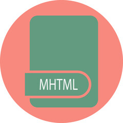 MHTML File format icon circular