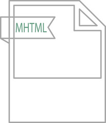 MHTML File format icon black outline and light color text