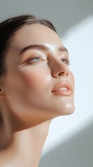 Sleek Promotional Banner for Luxury Anti Aging Cosmetic Treatments Featuring Confident Mature Woman
