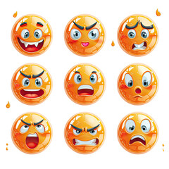 Fototapeta premium Emoji And Emoticon Transparent Backgrounds, Generative AI