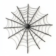 Obraz premium Black Spider Web Isolated on White Background.