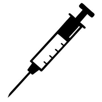 recommend clip art: medical syringe vector icon silhouette. Vaccine or injection icon. Syringe with needle, vector illustration isolated on transparent background