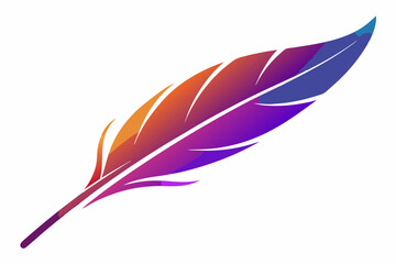 Gradient Feather pen  vector illustration 