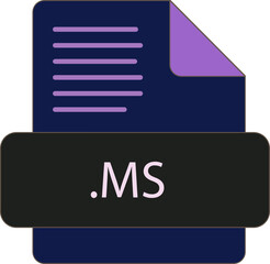 MS File extention icon old minimal color fill