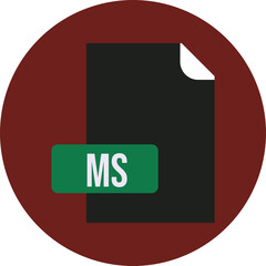 MS File format icon rounded circle BG