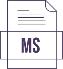 MS File icon crisp thick outline sharp corners