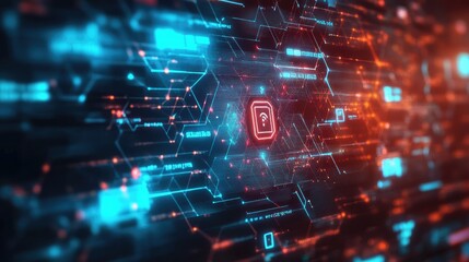 Fototapeta premium Cyber security and data protection, internet network security