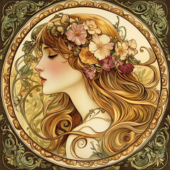 portrait of a woman with flowers