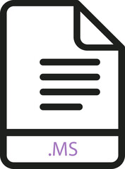 MS File minimal icon with symbol