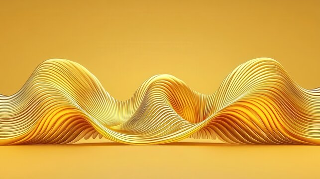 Abstract units of sound waves assembling into a visual pattern, Audio-inspired, Warm tones, Digital rendering, fluid and rhythmic