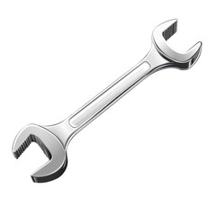 A shiny, metallic wrench, perfect for repair tasks and mechanical work, showcasing precision and durability for users.