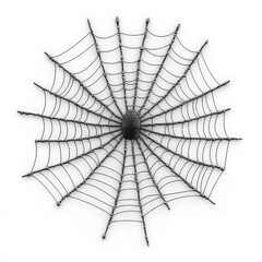 Obraz premium Black and White Spiderweb with Spider