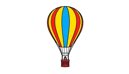 Obraz premium Hot air balloon icon drawing clipart isolated on a white background