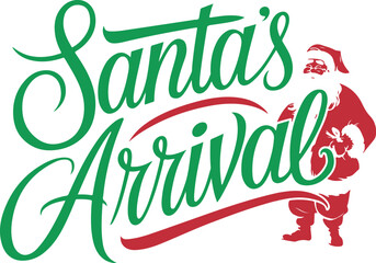 Santa Christmas Letter Art Design