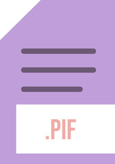 PIF File extension icon minimal colro fill