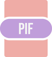 PIF File extension icon rounded and color fill